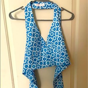 ROMWE halter crop top, open back, tie in the back